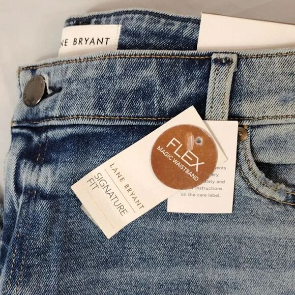 Lane Bryant Paint Splatter Distressed Boyfriend Jeans Plussize 14 NWT - Picture 6 of 16